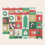 Christmas geometric mosaic art pattern Placemat Gallery Image 1