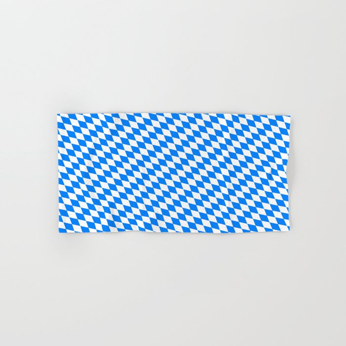 Bavarian Blue and White Diamond Flag Pattern Bath Towel Gallery Image 1