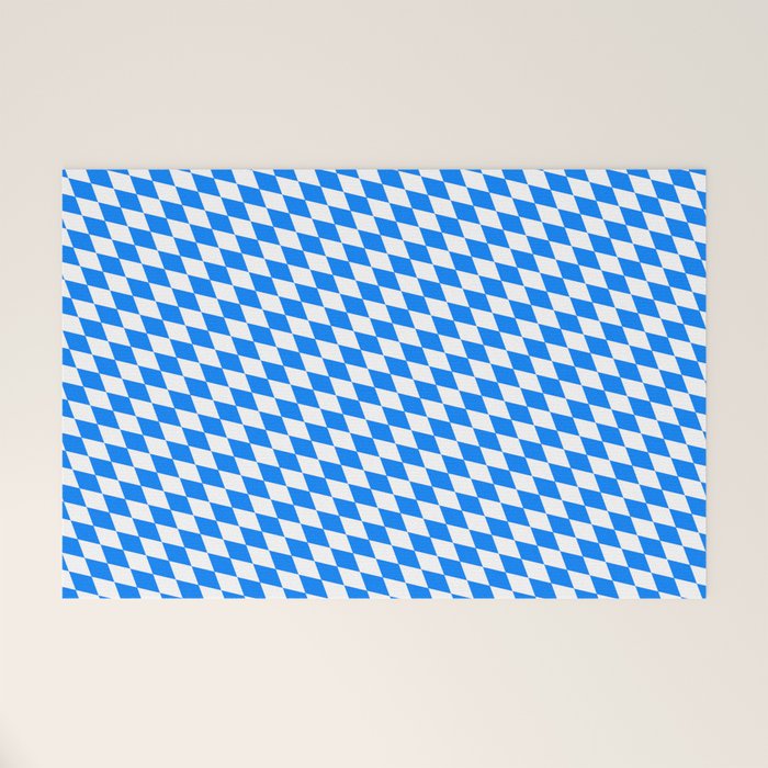 Bavarian Blue and White Diamond Flag Pattern Welcome Mat Gallery Image 1