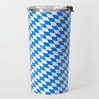 Bavarian Blue and White Diamond Flag Pattern Travel Mug Gallery Image 2