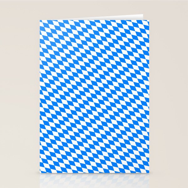 Bavarian Blue and White Diamond Flag Pattern Stationery Card Gallery Image 2