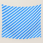Bavarian Blue and White Diamond Flag Pattern Wall Tapestry Gallery Image 4