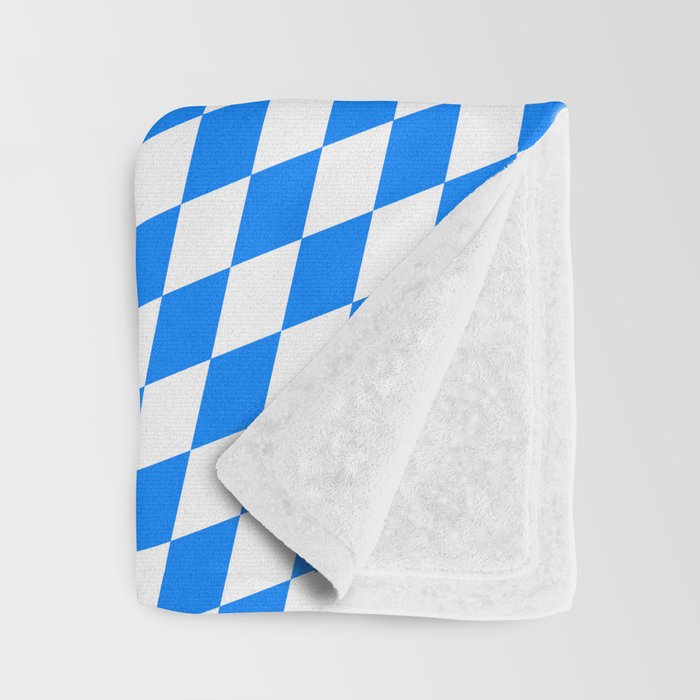 Bavarian Blue and White Diamond Flag Pattern Throw Blanket Gallery Image 3