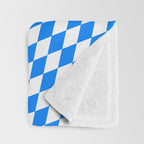 Bavarian Blue and White Diamond Flag Pattern Throw Blanket Gallery Image 3