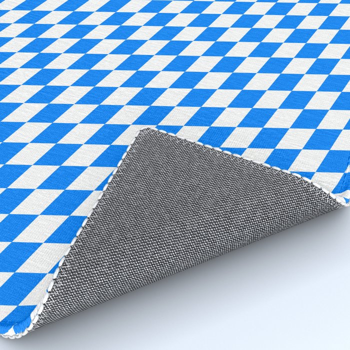 Bavarian Blue and White Diamond Flag Pattern Rug Gallery Image 4