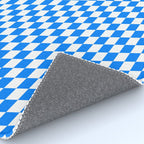 Bavarian Blue and White Diamond Flag Pattern Rug Gallery Image 4