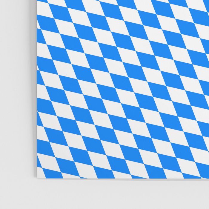 Bavarian Blue and White Diamond Flag Pattern Poster Gallery Image 3
