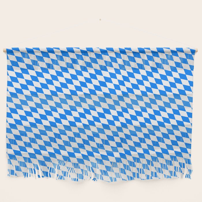 Bavarian Blue and White Diamond Flag Pattern Wall Hanging Gallery Image 1