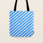 Bavarian Blue and White Diamond Flag Pattern Tote Bag Gallery Image 1