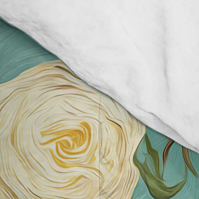 White Roses in Blue Vase Comforter Gallery Image 4