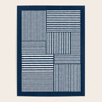 White Lines Navy Minimalist Stylish Design Poster Gallery Image 4