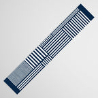 White Lines Navy Minimalist Stylish Design Table Runner Gallery Image 3