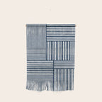 White Lines Navy Minimalist Stylish Design Wall Hanging Gallery Image 1