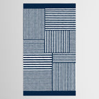White Lines Navy Minimalist Stylish Design Tablecloth Gallery Image 2