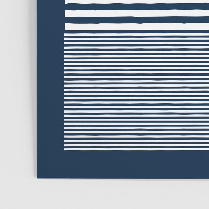 White Lines Navy Minimalist Stylish Design Poster Gallery Image 3