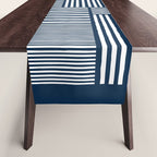 White Lines Navy Minimalist Stylish Design Table Runner Gallery Image 1