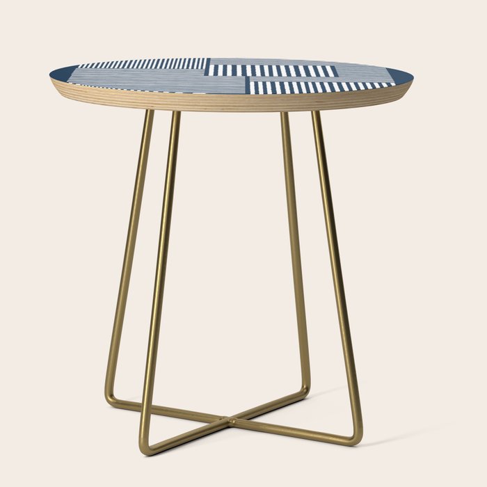 White Lines Navy Minimalist Stylish Design Side Table Gallery Image 1