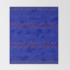 -A5- Royal Calm Blue Bohemian Moroccan Artwork. Throw Blanket Gallery Image 2