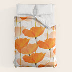 Orange Poppies On A White Background #decor #society6 #buyart Comforter Gallery Image 6