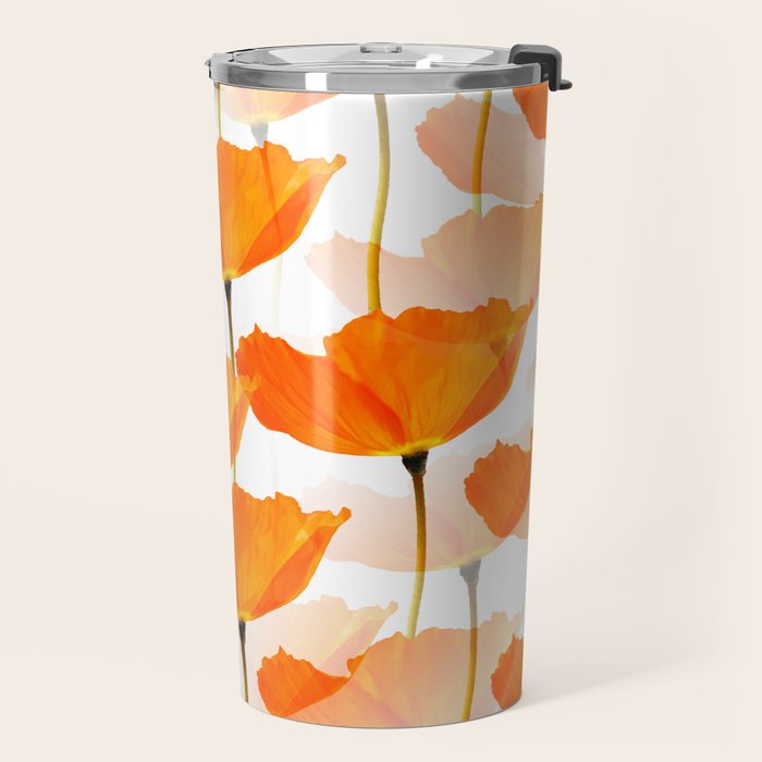 Orange Poppies On A White Background #decor #society6 #buyart Travel Mug Gallery Image 2