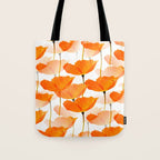 Orange Poppies On A White Background #decor #society6 #buyart Tote Bag Gallery Image 1