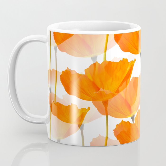 Orange Poppies On A White Background #decor #society6 #buyart Coffee Mug Gallery Image 3