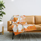Orange Poppies On A White Background #decor #society6 #buyart Throw Blanket Gallery Image 1