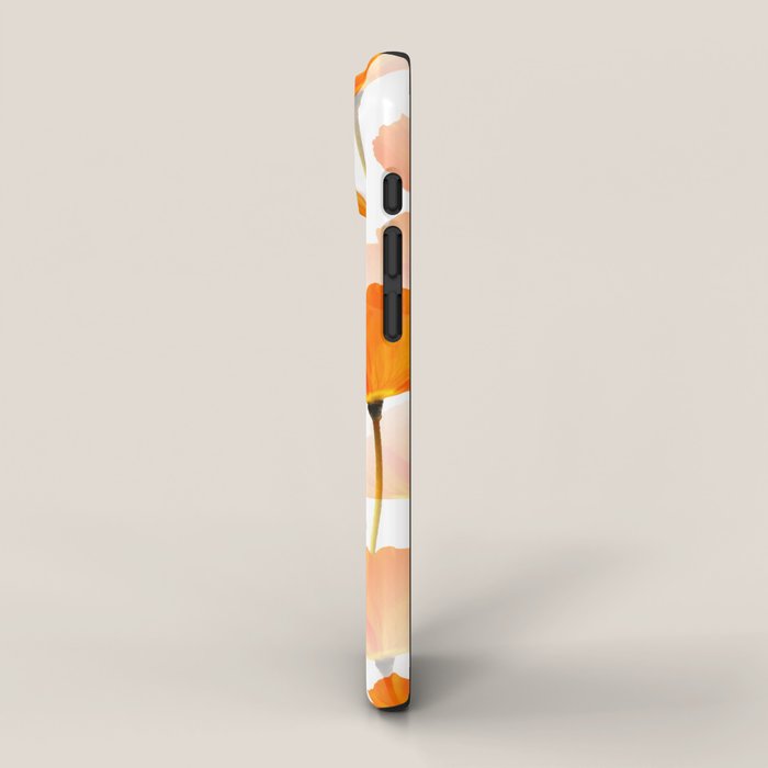 Orange Poppies On A White Background #decor #society6 #buyart iPhone Case Gallery Image 2