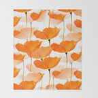 Orange Poppies On A White Background #decor #society6 #buyart Throw Blanket Gallery Image 2