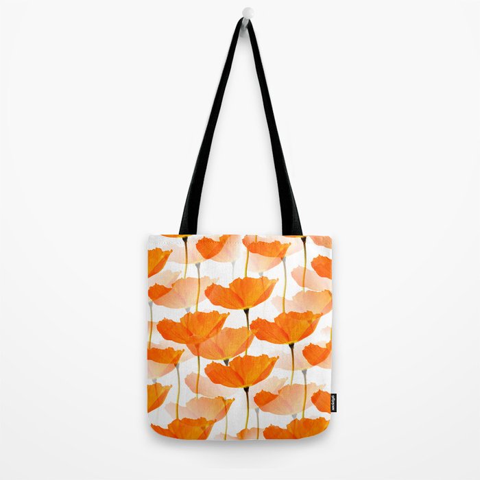 Orange Poppies On A White Background #decor #society6 #buyart Tote Bag Gallery Image 2