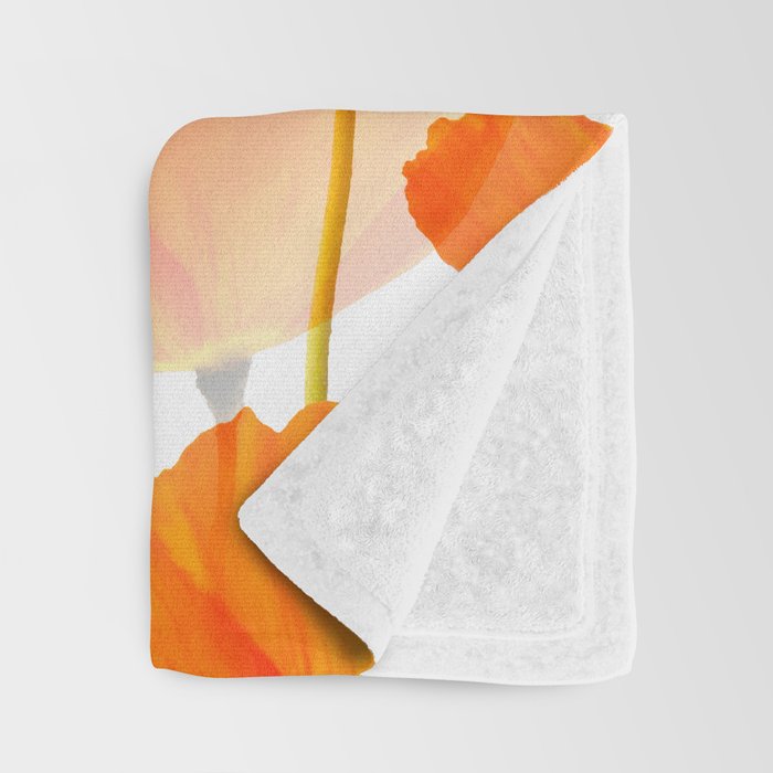 Orange Poppies On A White Background #decor #society6 #buyart Throw Blanket Gallery Image 3