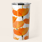 Orange Poppies On A White Background #decor #society6 #buyart Travel Mug Gallery Image 1