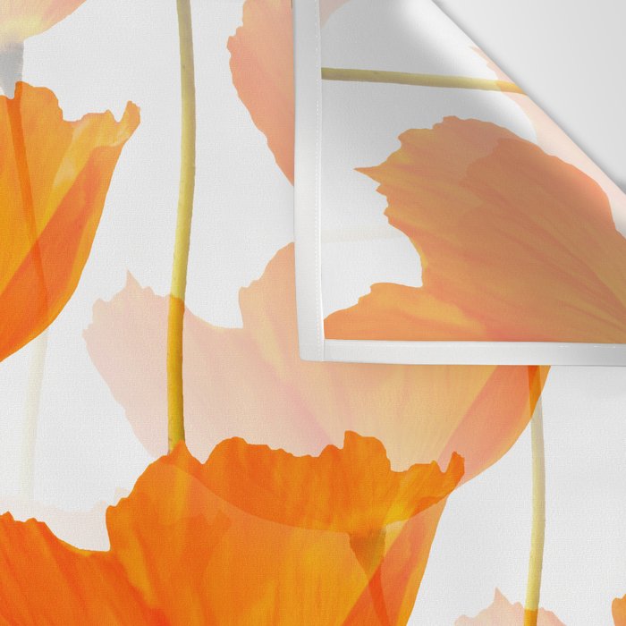 Orange Poppies On A White Background #decor #society6 #buyart Wall Tapestry Gallery Image 3