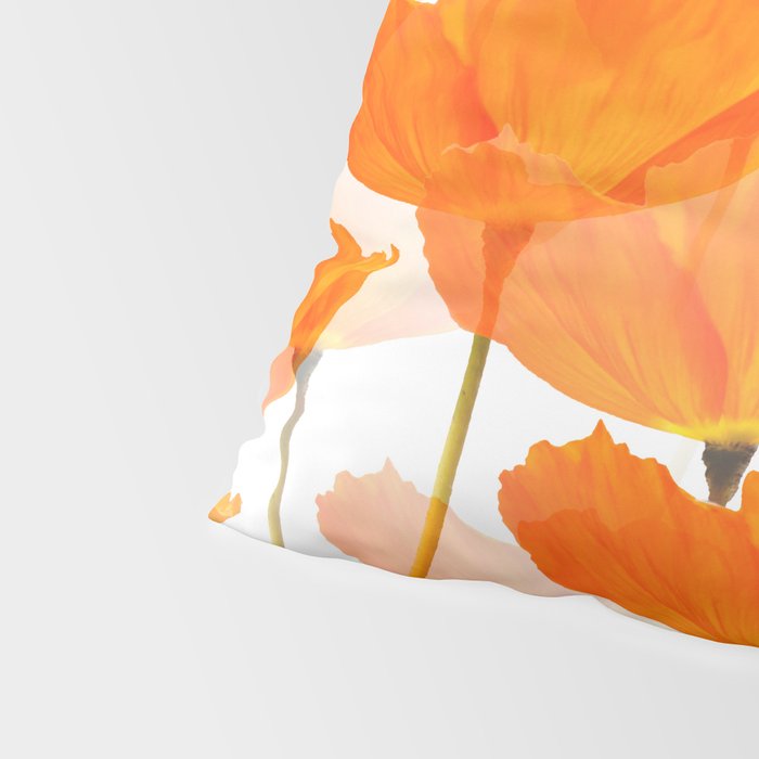 Orange Poppies On A White Background #decor #society6 #buyart Pillow Sham Gallery Image 4