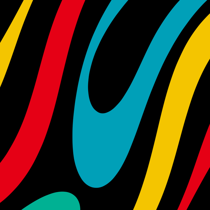 Wavy Loops Retro 80s Colorful Abstract Pattern on Black Coffee Mug Gallery Image 2