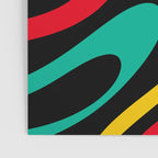 Wavy Loops Retro 80s Colorful Abstract Pattern on Black Poster Gallery Image 3