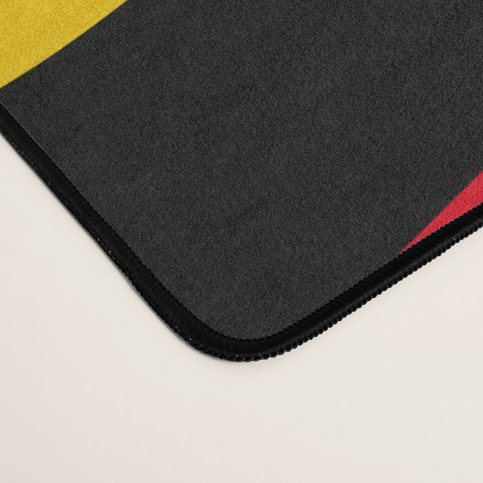 Wavy Loops Retro 80s Colorful Abstract Pattern on Black Desk Mat Gallery Image 4