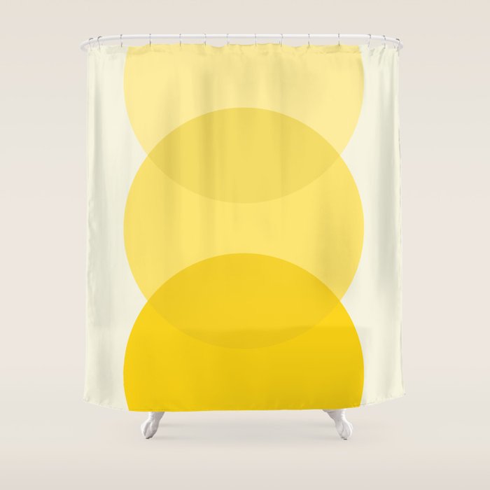 Golden Sunshine Circle Abstract Shower Curtain Gallery Image 1