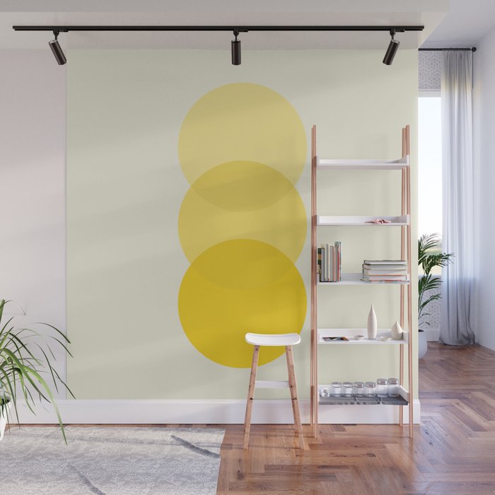 Golden Sunshine Circle Abstract Wall Mural Gallery Image 1