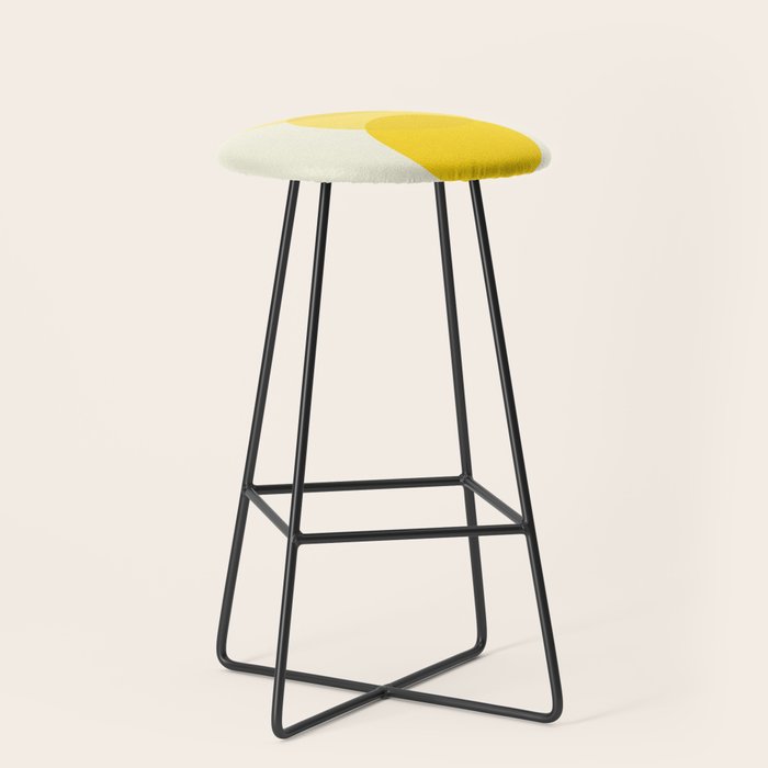Golden Sunshine Circle Abstract Stool Gallery Image 1