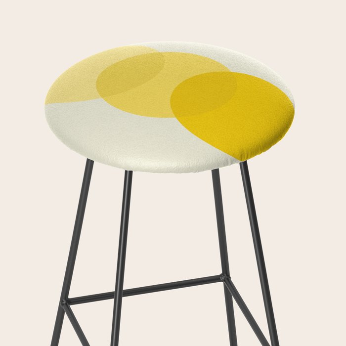 Golden Sunshine Circle Abstract Stool Gallery Image 2