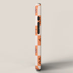 Fall Flower Checkered Print in Peach iPhone Case Gallery Image 2