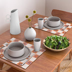 Fall Flower Checkered Print in Peach Placemat Gallery Image 2