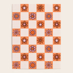 Fall Flower Checkered Print in Peach Poster Gallery Image 4
