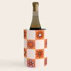Fall Flower Checkered Print in Peach Wine Chiller Gallery Image 1