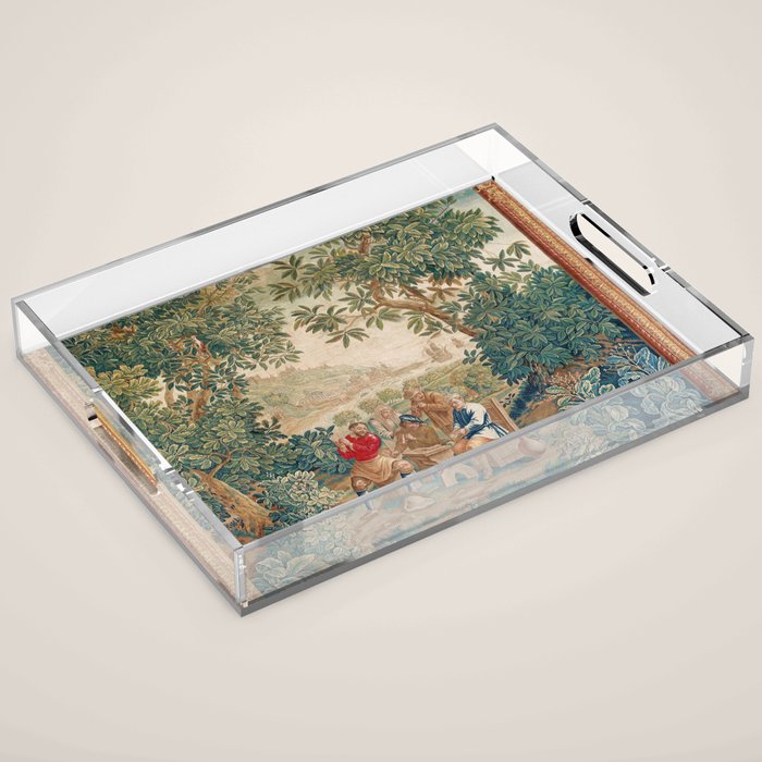Verdure 18th Century French Tapestry Print Acrylic Tray Gallery Image 1