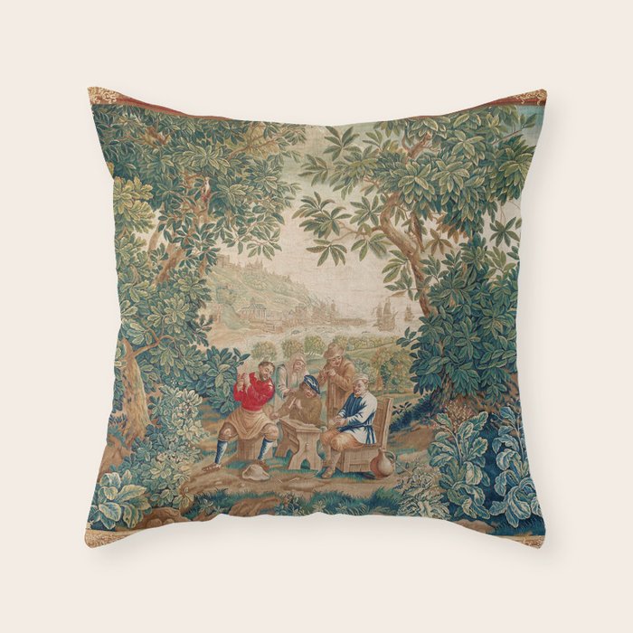 Verdure 18th Century French Tapestry Print Throw Pillow Gallery Image 6