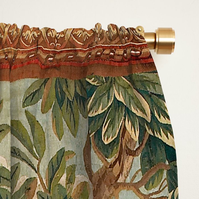 Verdure 18th Century French Tapestry Print Window Curtain Gallery Image 2
