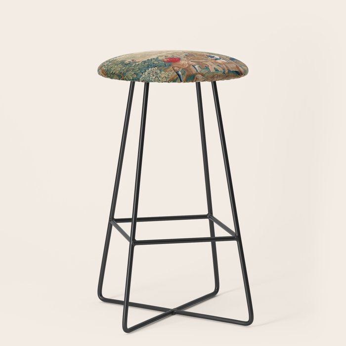 Verdure 18th Century French Tapestry Print Stool Gallery Image 1