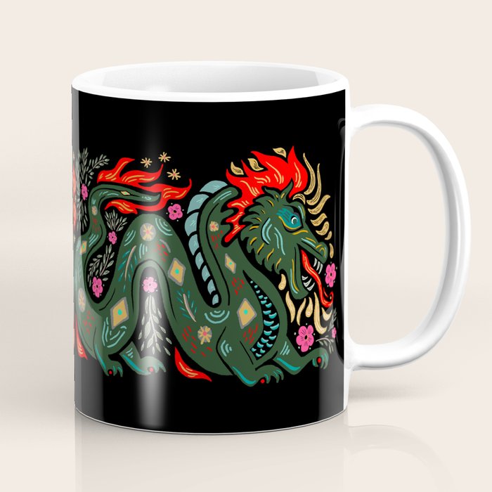 Dragon - Red, Black, Green Coffee Mug Gallery Image 1